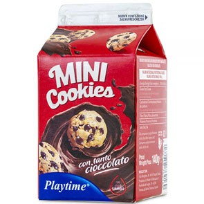 Mini Cooki Playtime Con Gocce di Cioccolato gr. 140 x 12 pz